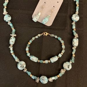 Handmade three piece jewelry set.